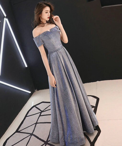 off the shoulder a line prom dress 1128-004