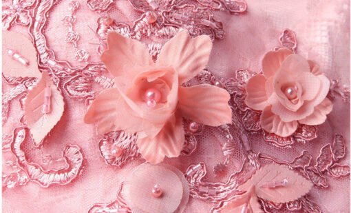 Pink Short Prom Dress Off The Shoulder Lace Cocktail Dress For Sale - Image 9