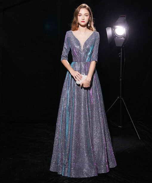 v neck prom dress 1129-004