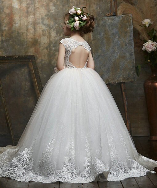 white lace flower girl dress 1134002