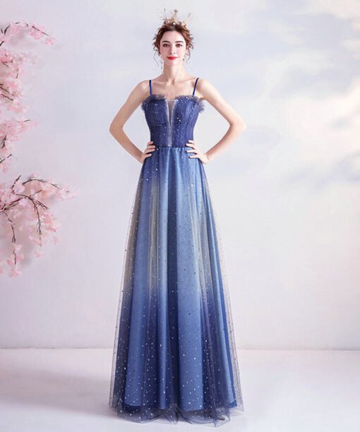 Spaghetti Strap prom dress 1150-005