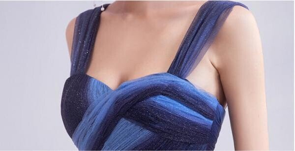 Strap Prom Dress A Line Long Ruche Open Back Bridesmaid Dress - Image 9