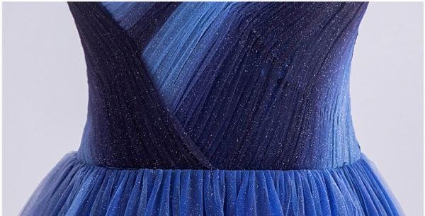 Strap Prom Dress A Line Long Ruche Open Back Bridesmaid Dress - Image 8