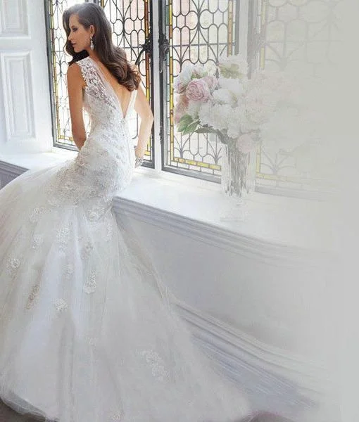 fishtail lace wedding dress 1160-002