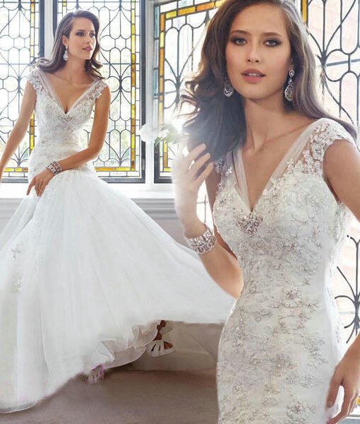 fishtail lace wedding dress 1160-003