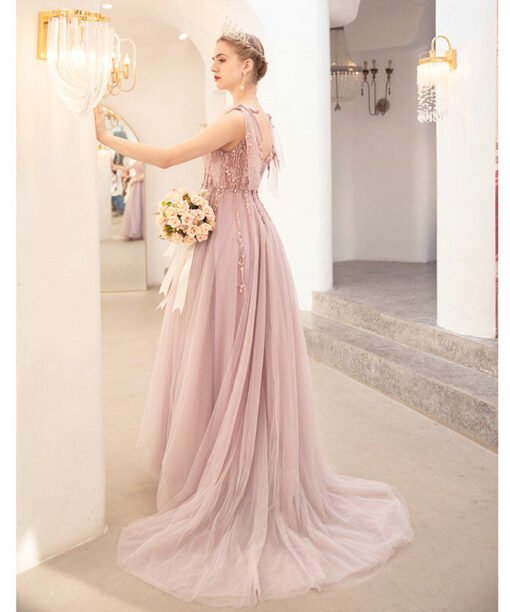 pink prom dress plus size 1155-001