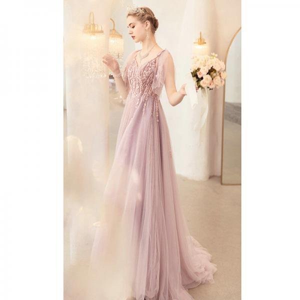 pink prom dress plus size 1155-005