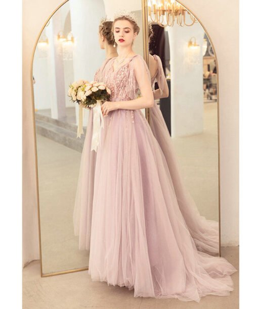 pink prom dress plus size 1155-006