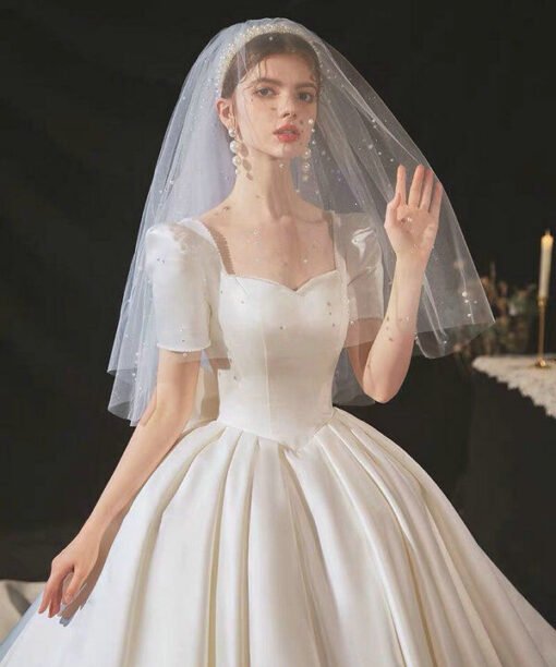 satin ball gown wedding dress 1157-002