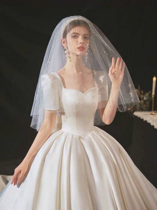 satin ball gown wedding dress 1157-002
