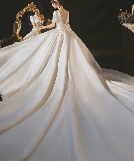 satin ball gown wedding dress 1157-003