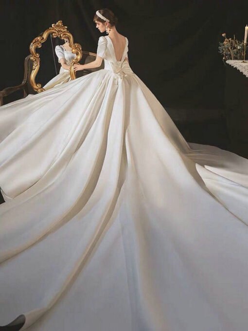 satin ball gown wedding dress 1157-003