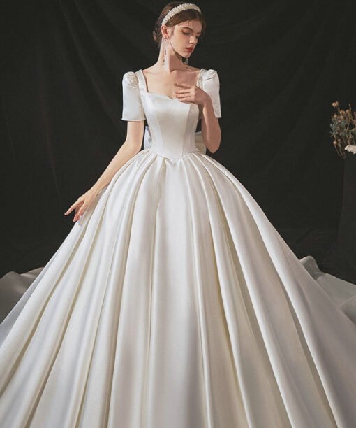 satin ball gown wedding dress 1157-005