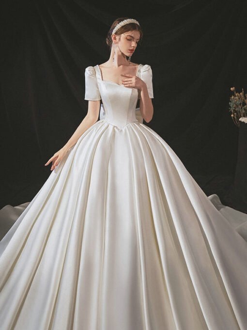 satin ball gown wedding dress 1157-005