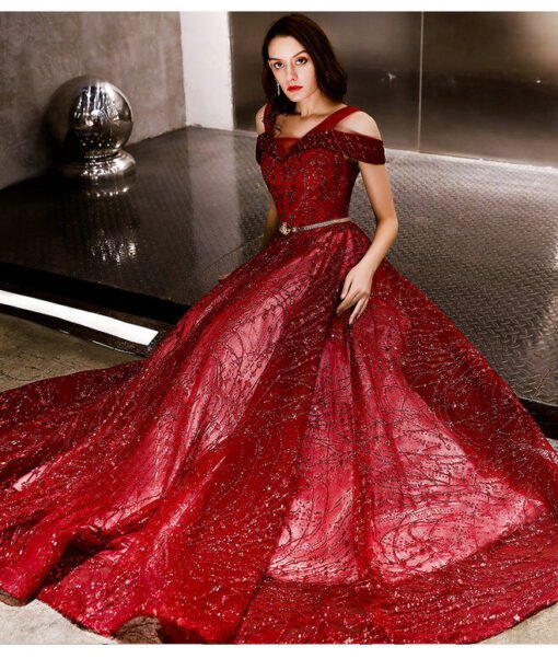 Burgundy bridesmaid dress 1166-003