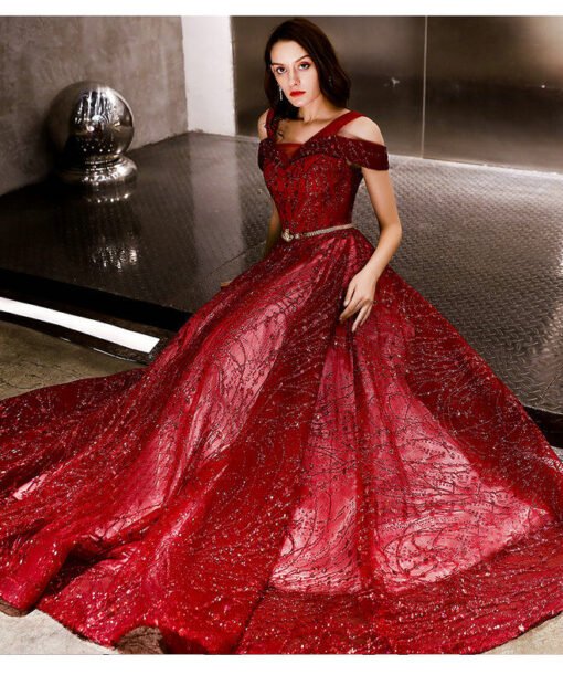 Burgundy bridesmaid dress 1166-003