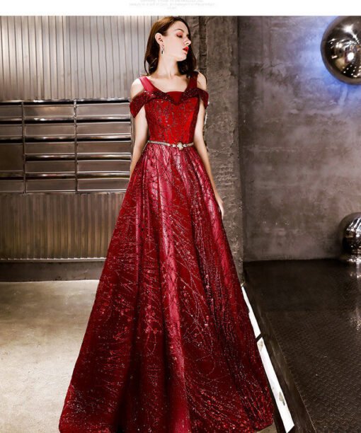 Burgundy bridesmaid dress 1166-004