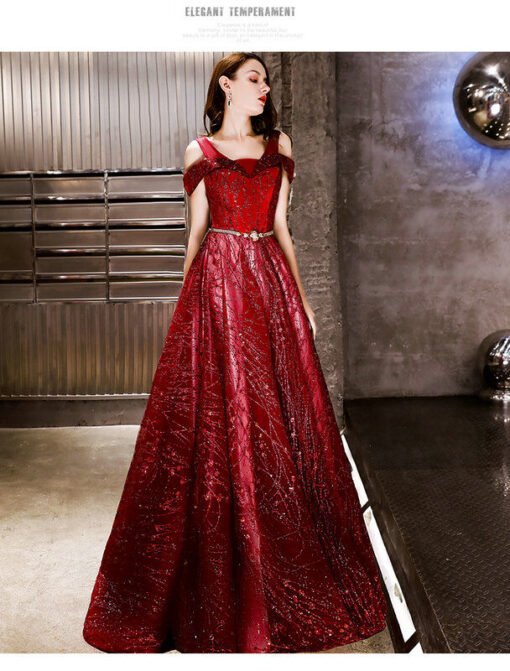 Burgundy bridesmaid dress 1166-004