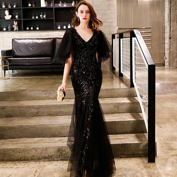 black mermaid formal dress 1177-001
