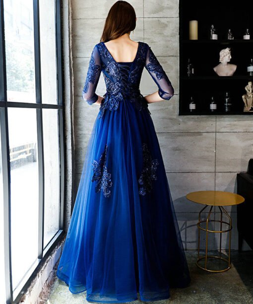 dark blue formal dress 1162-003