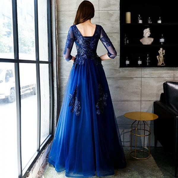 dark blue formal dress 1162-003