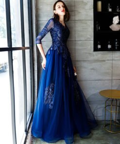 dark blue formal dress 1162-004