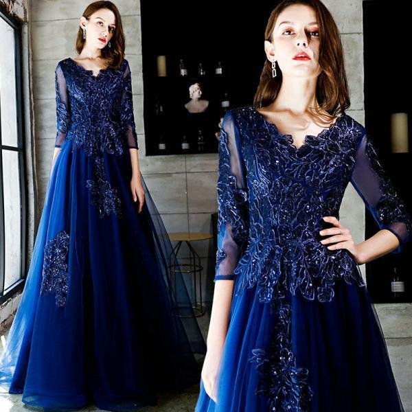 dark blue formal dress 1162-005