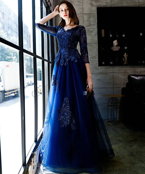 dark blue formal dress 1162-006