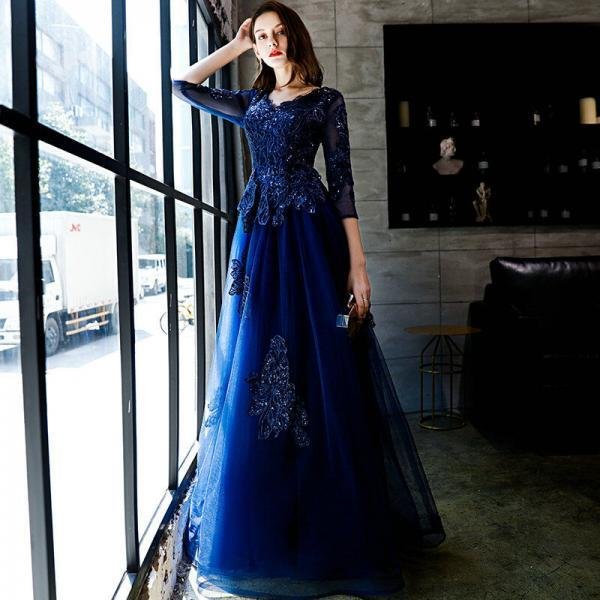 dark blue formal dress 1162-006