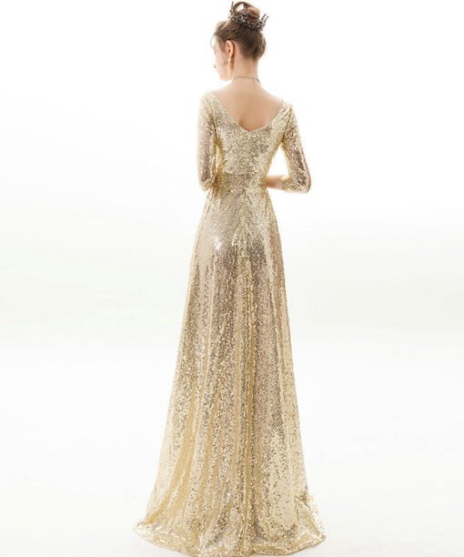 gold sequin prom dress 1173-002