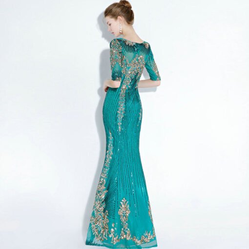green mermaid prom dress 1176-002