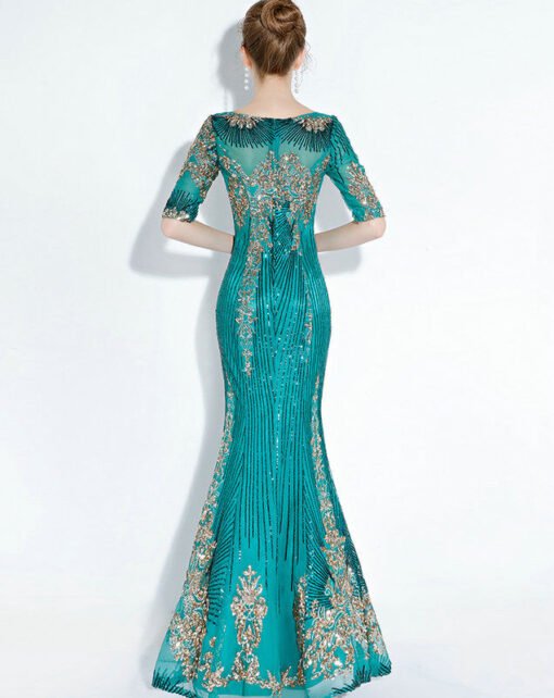 green mermaid prom dress 1176-007