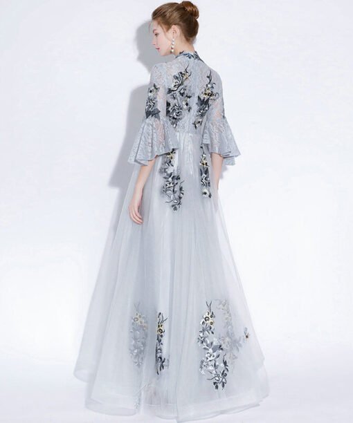 light grey prom dress 1171-001