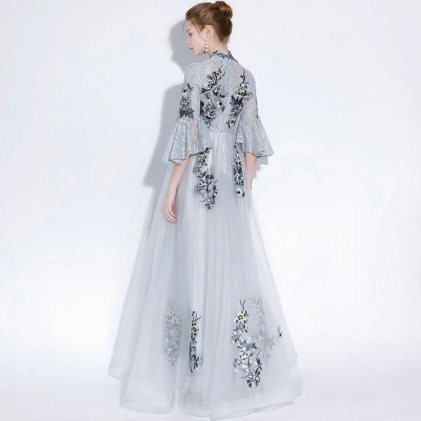 light grey prom dress 1171-001