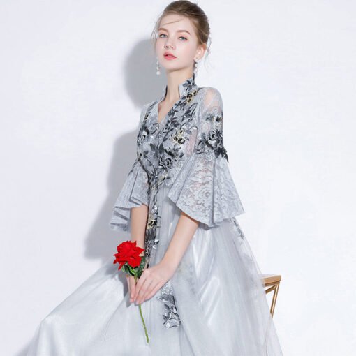 light grey prom dress 1171-003