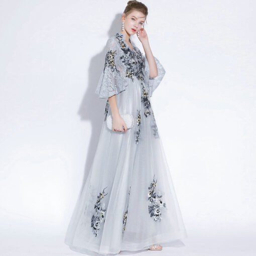 light grey prom dress 1171-004