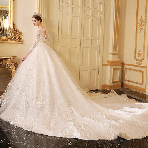 long sleeve ball gown wedding dress 1190-004