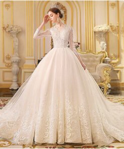 long sleeve lace wedding dress 1192-001