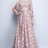 pink long sleeve prom dress 1178-001