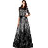silver and black prom dress 1180-006