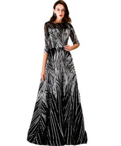 silver and black prom dress 1180-006