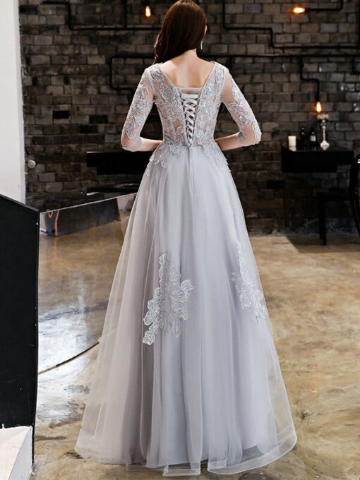 silver grey prom dress 1166-003