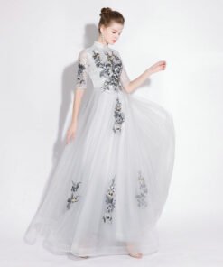 silver long dress 1168-005