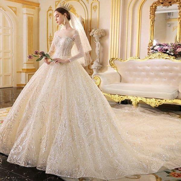 sparkly ball gown wedding dress 1193-002