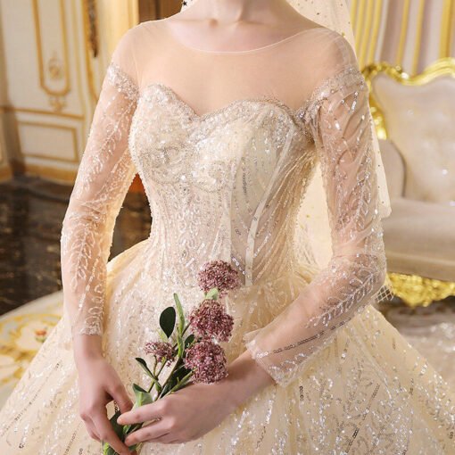 sparkly ball gown wedding dress 1193-004