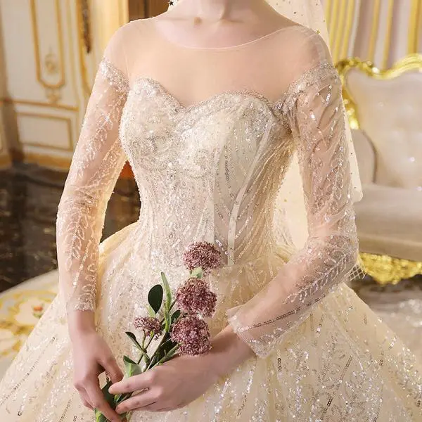 sparkly ball gown wedding dress 1193-004