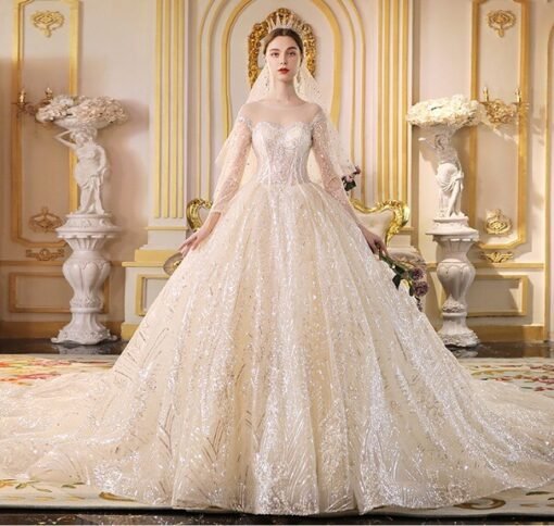 sparkly ball gown wedding dress 1193-008