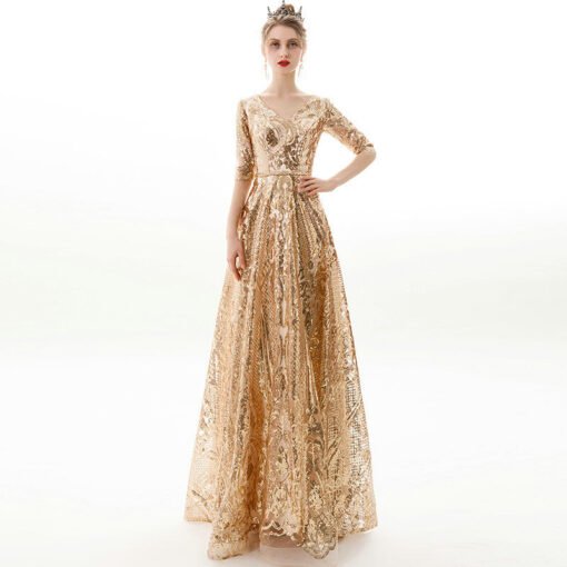sparkly gold prom dress 1164-002
