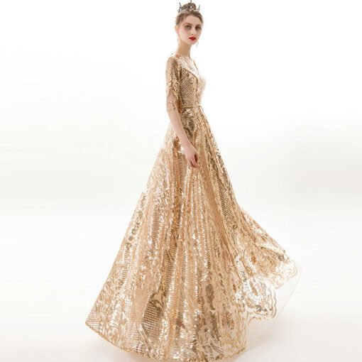 sparkly gold prom dress 1164-003