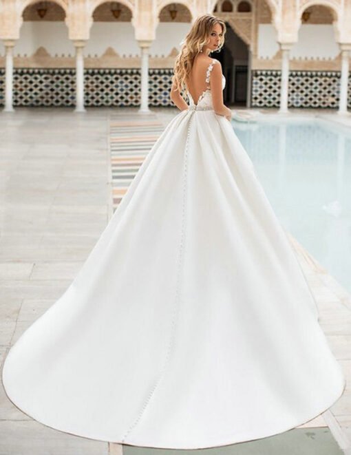 Spaghetti Strap wedding dress 1211-001